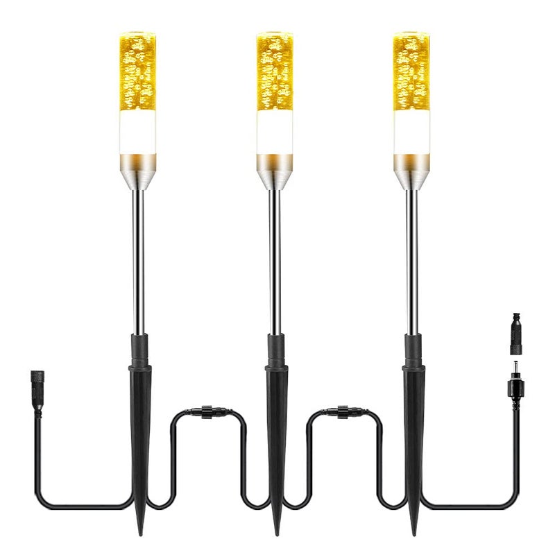 GreenClick 3 Pack Extension Path Lamps Landscape Path Lights, Connect 24 Lamps on One Adapter, IP65 Waterproof LED Path Lights for Lighting Up Your Garden, Pathway, Walkway (Warm White) - Image 1